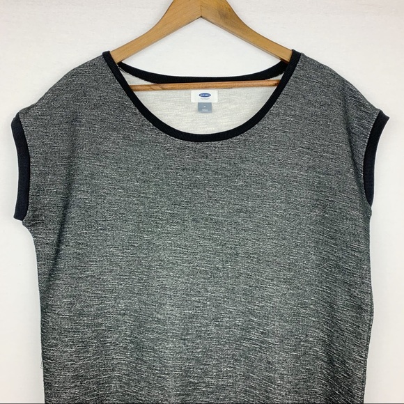 Old Navy Thick Box Cut Crop Top Black Hem Sweater - Picture 4 of 11